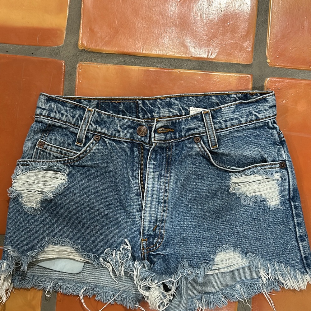Vintage Levi's Blue Distressed Denim Shorts